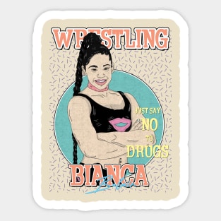 Artwork Bianca Belair Wrestling Aesthetic  // Just Say No To Drugs Sticker